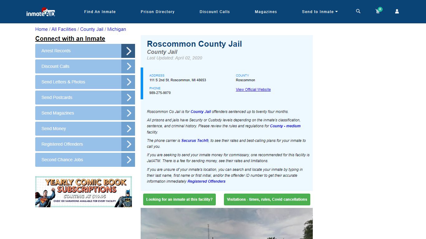 Roscommon County Jail - Inmate Locator - Roscommon, MI